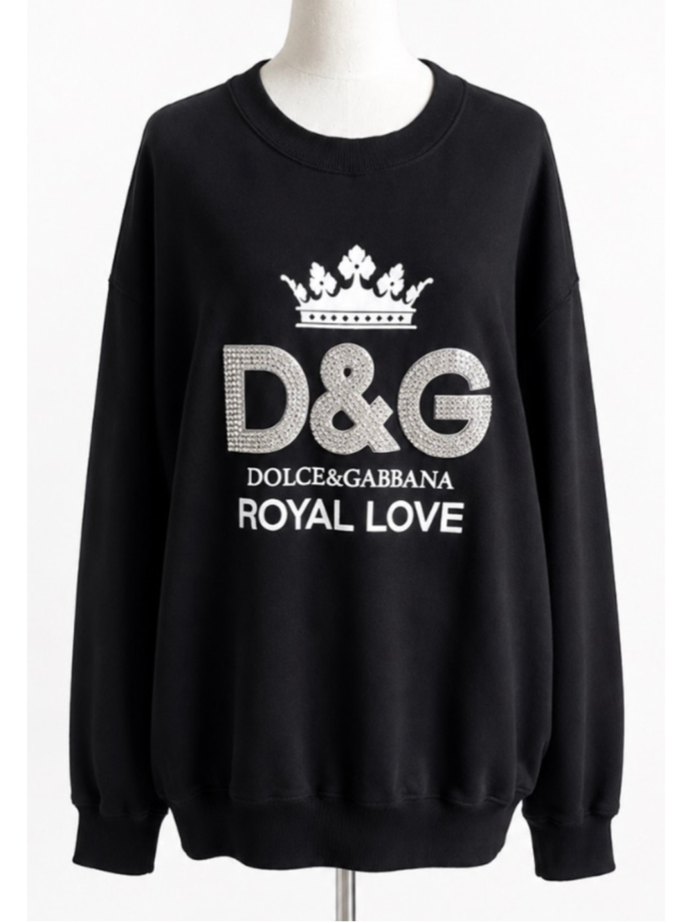 NWT Dolce & Gabbana Black Embellished Sweatshirt L